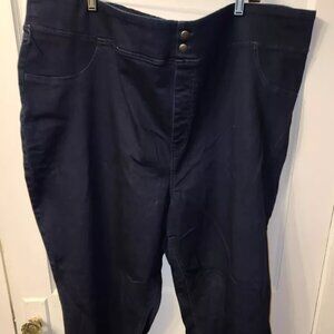 Terra & Sky Women's Dark Denim Plus Size 5X (32W-34W) Skinny Mid Rise